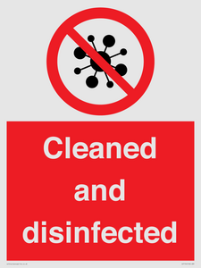 Cleaned and disinfected